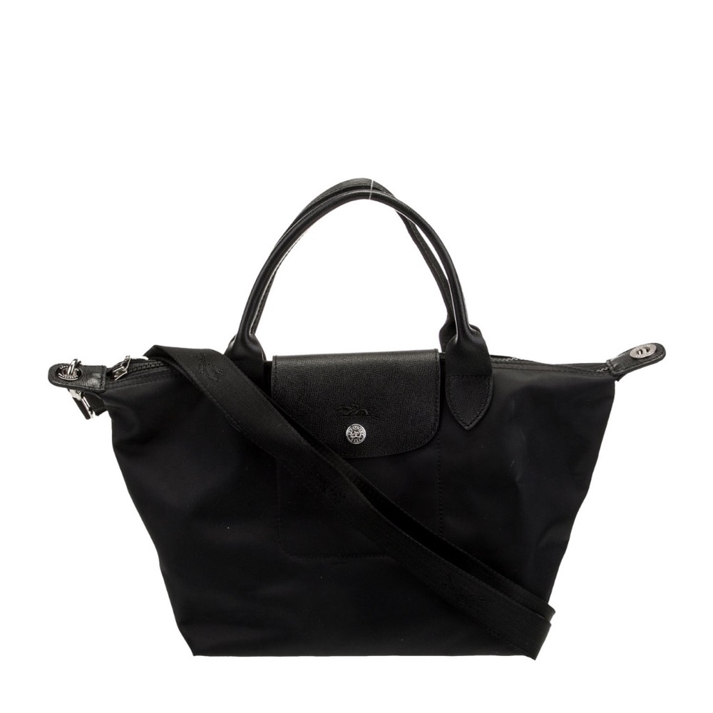 Longchamp black medium pliage tote